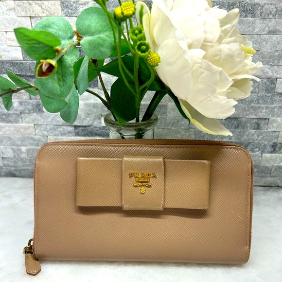 Prada Handbags - Authentic Prada Continental Wallet with Bow
